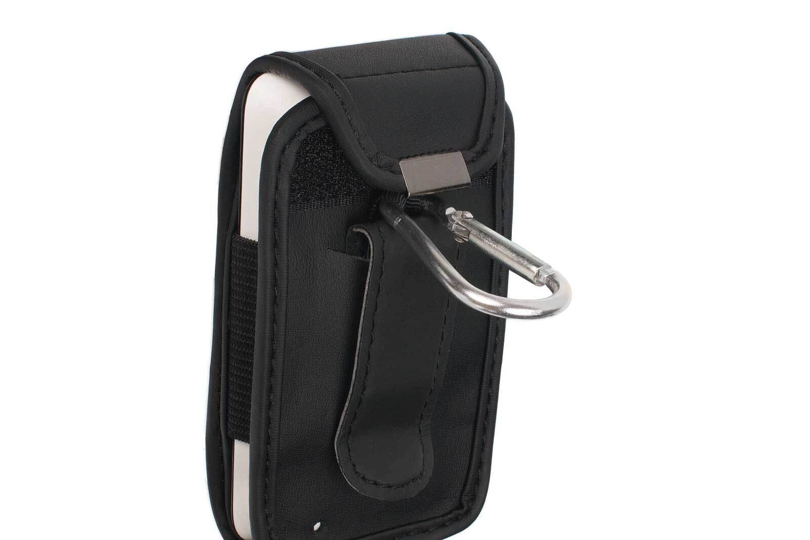 caseroxx Skórzane etui z klipsem do paska kompatybilne z Dexcom G7 z prawdziwej skóry, etui z klipsem do paska i okienkiem w kolorze czarnym