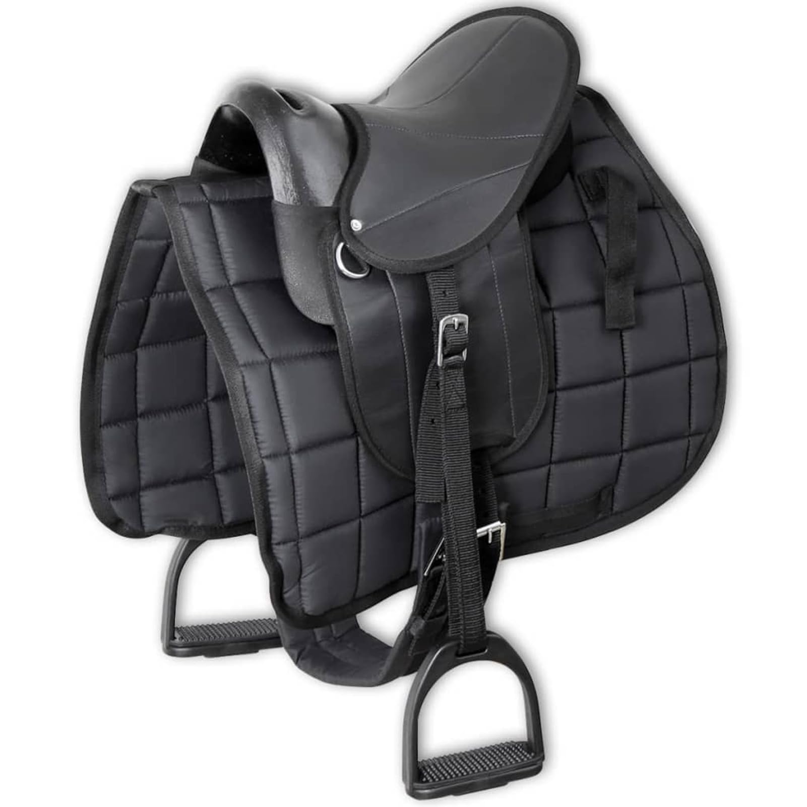 Homgoday Pony - Juego de sillines deportivos de 25,4 cm, color negro