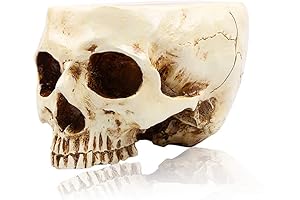 RMM Halloween Decoration Retro Human Skull Head Flower Pot Planter Bed Box...