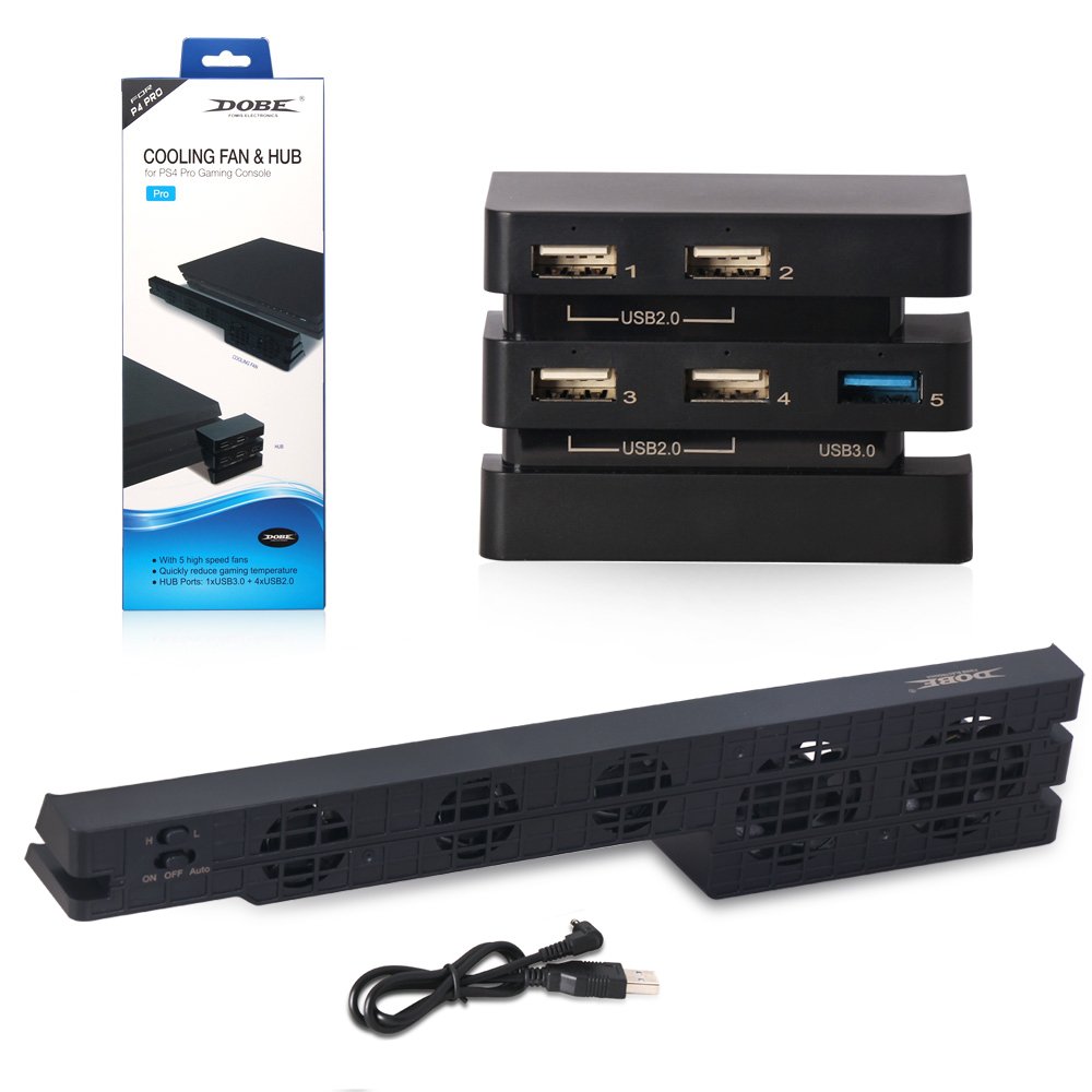 PlayStation4 - 美品　PS4 Pro本体　冷却ファン　USBハブ　コントローラー Amazon.co.jp: Linkhood PS4 PRO用冷却ファン USB外部クーラー 5