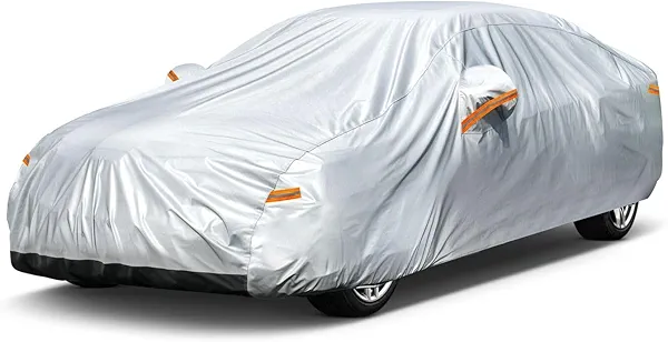 GUNHYI 6 Layers Sedan Car Cover Waterproof All Weather, 100% Waterproof Outdoor Car Covers Full Exterior Covers for Automobiles Sedan Hatch SUV Rain Sun UV Dust Protection. Size A4 (See Size Chart)
