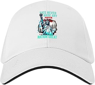 Hatred Has Never Made Any Nation Great and Redemption - Statue of Liberty 100% Polyester Sandwich Baseball Cap Hat