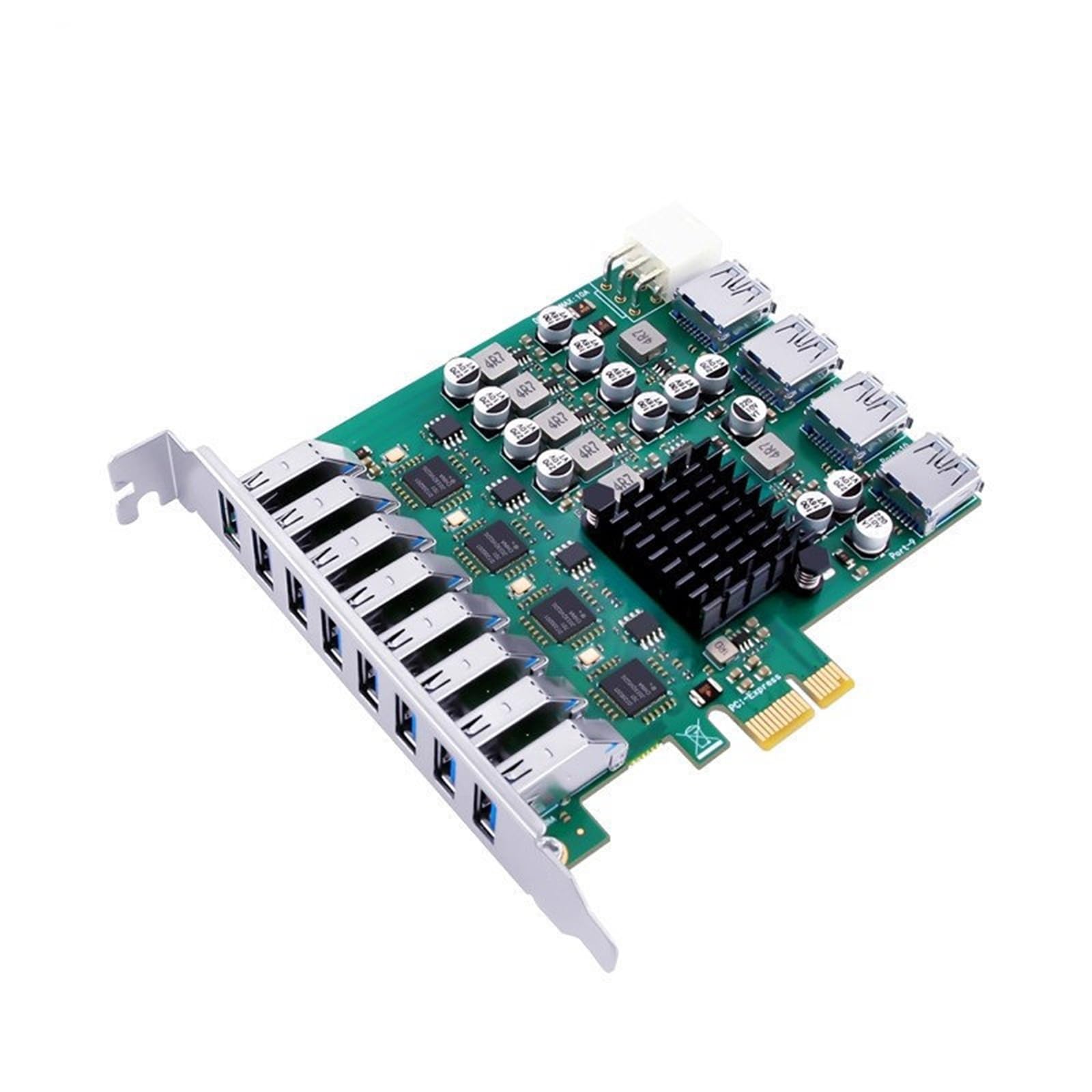 Slot PCIe 1X a 4 convertitori Porte USB 3.2 Gen1 velocità Trasmissione 5 Gbps per l ' espansione delle periferiche dei Computer Desktop