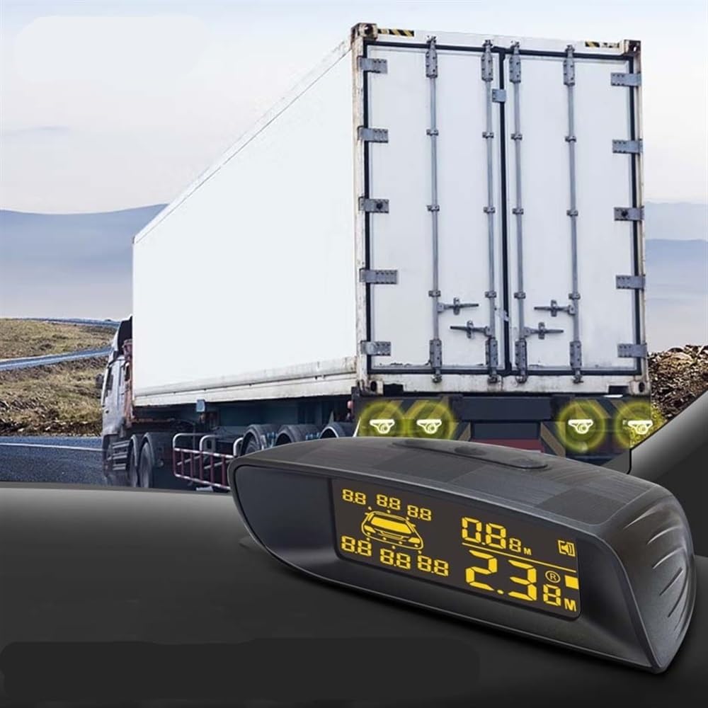 Kit sensori parcheggio Sensore di parcheggio camion 24 V, display radar retromarcia, per camper, rimorchio, rilevatore distanza, segnale acustico vocale