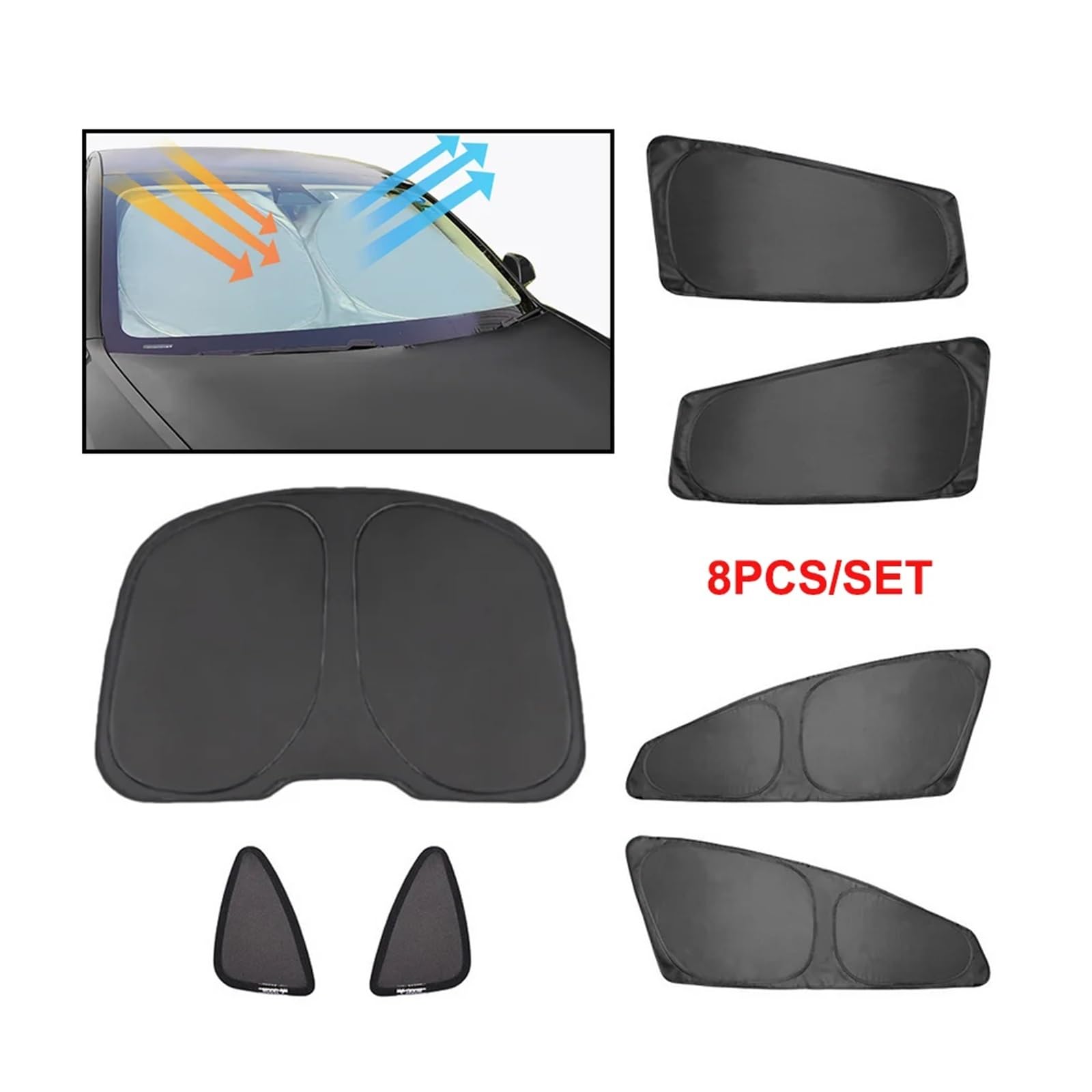Parasole Macchina Per Tesla Modello 3/S/X/Y 2024 Finestrino Laterale Anteriore Parabrezza Posteriore Privacy Trim Parasole Cieco Ombreggiatura Tenda Da Sole Auto Parasole (Misurare : S New 7pcs A)