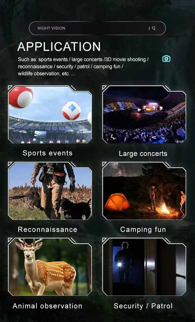 Prismáticos de visión nocturna 4K con fotos de 40 MP, pantalla de 4.5 pulgadas y rango de 400 m, zoom digital 8X, impermeable IP54, batería de 4000 mAh y tarjeta TF de 32 GB para caza, observación de