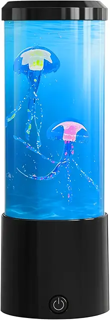 AONAT Lampe Méduse LED Aquarium - Veilleuse Sensorielle 7 Couleurs avec Minuterie