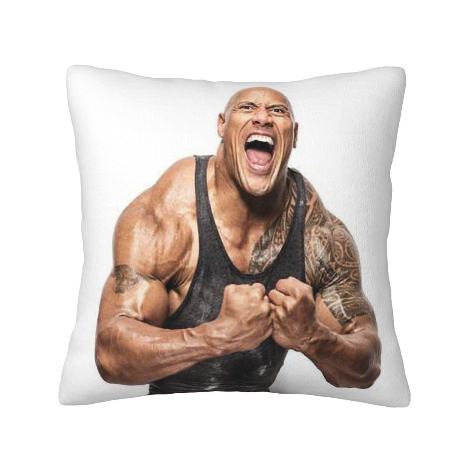Dwayne Throw Pillow Covers Funny Meme Decorative Pillow Case for Sofa Bed Living Room Home Decor Gift Square Cushion Covers 18"X18"