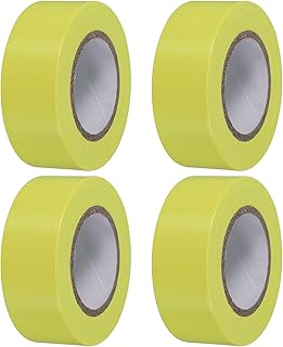 Podsi Bandera de 1 pulgada 4 PVC cinta de neón para los límites del árbol, amarillo (Color: amarillo, tamaño: 1 pulgada x 98 pies)