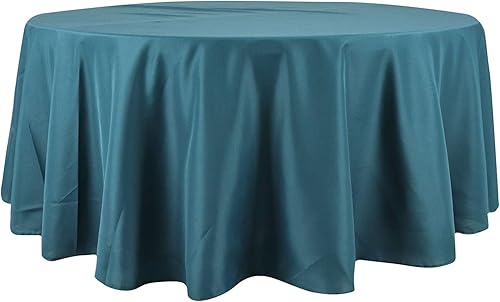 Balsa Circle Mantel redondo de poliéster de 108 pulgadas, color verde azulado pavo real, para bodas, fiestas, banquetes, recepciones, eventos,