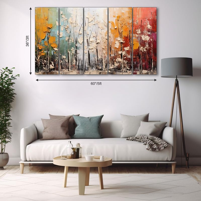 Image of The Castle Decor abstract art painting with frame Big Size 36x60 Wall art for living room,Bedroom,Drawing room,Hotels-Wooden Framed-726