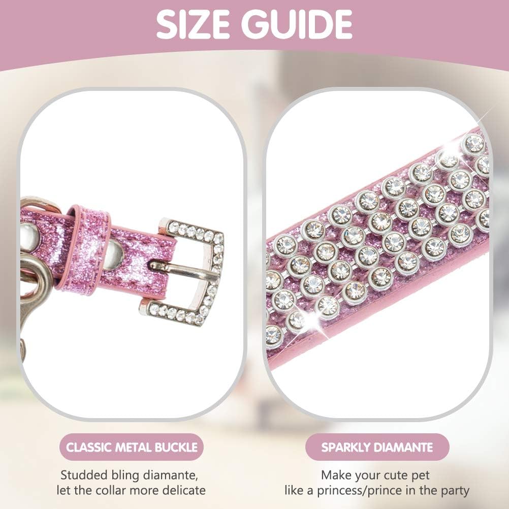 PUPTECK Soft Mesh Dog Harness with Collar with Bling Diamante and Double Bells