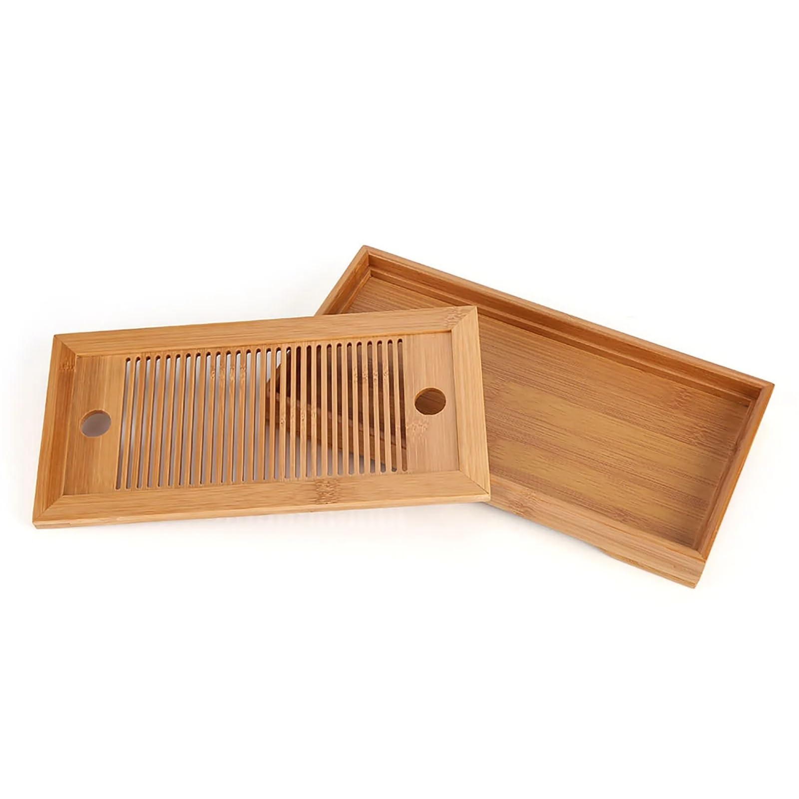 Elegante vassoio da tè rettangolare in bambù per tè Kung Fu, 27 x 14 x 3 cm, ecologico, perfetto per accessori da tè e esposizione