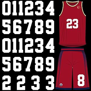N.K Fashion Iron On Numbers for Jerseys 26 Pieces, Number Stickers, Iron On Numbers for Jerseys, Number Patches, Iron On Numbers for Clothing, Jersey Numbers Iron On (8 Inch Approx.) (White)
