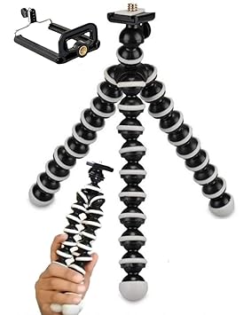 ShopAIS Gorilla Tripod/Mini Tripod 13 inch for Mobile Phone with Holder for Mobile, Flexible Gorilla Stand for DSLR & Action Cameras