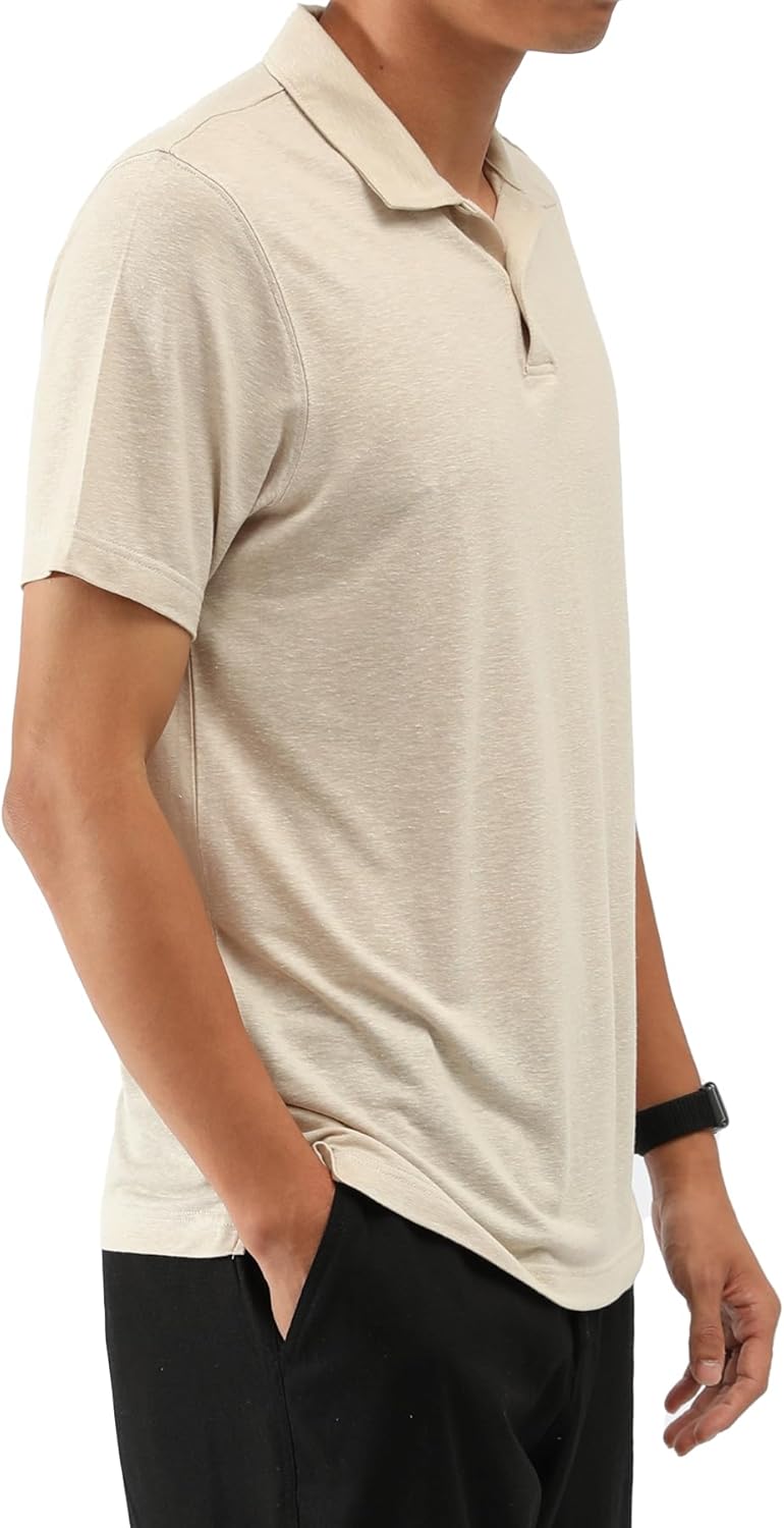 Men's Polo Shirts Short Sleeves V Neck Pullover Lightweight Summer Casual Golf Shirts