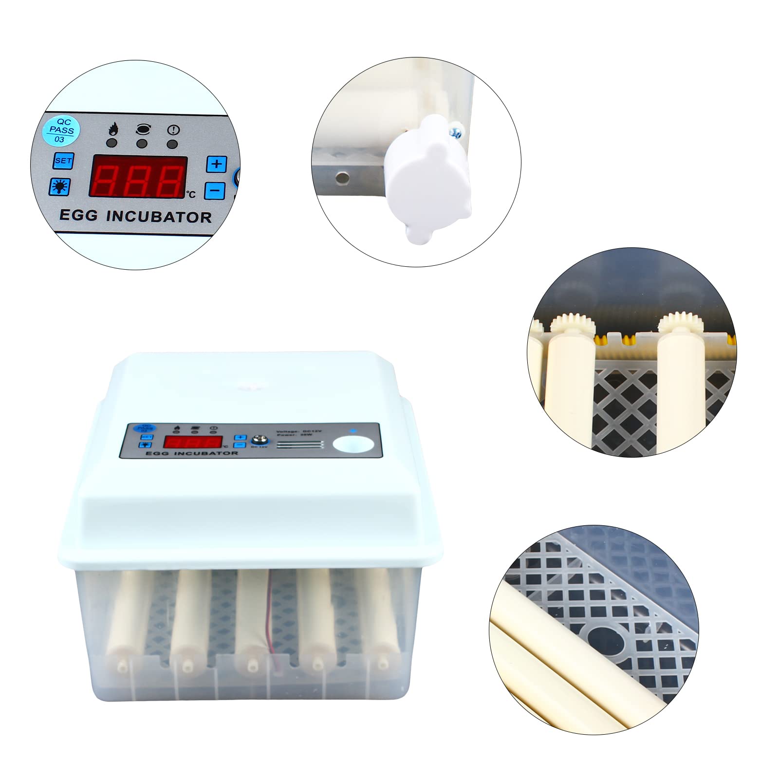 Incubatrice automatica per uova, incubatrice, pollame, incubatrice, 16 uova, adatta per la cottura di uova di pollo domestico, anatre e uova d'oca