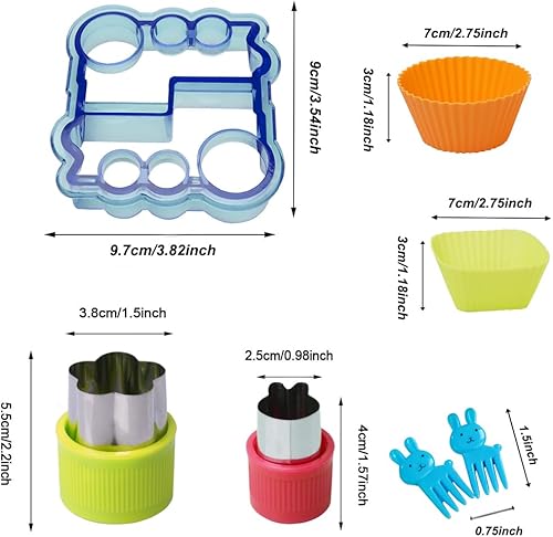 Miniatura 4 de Cortadores de sándwich para niños, moldes para cortar galletas con forma de pan de frutas y verduras, para niños, lonchera Bento Box