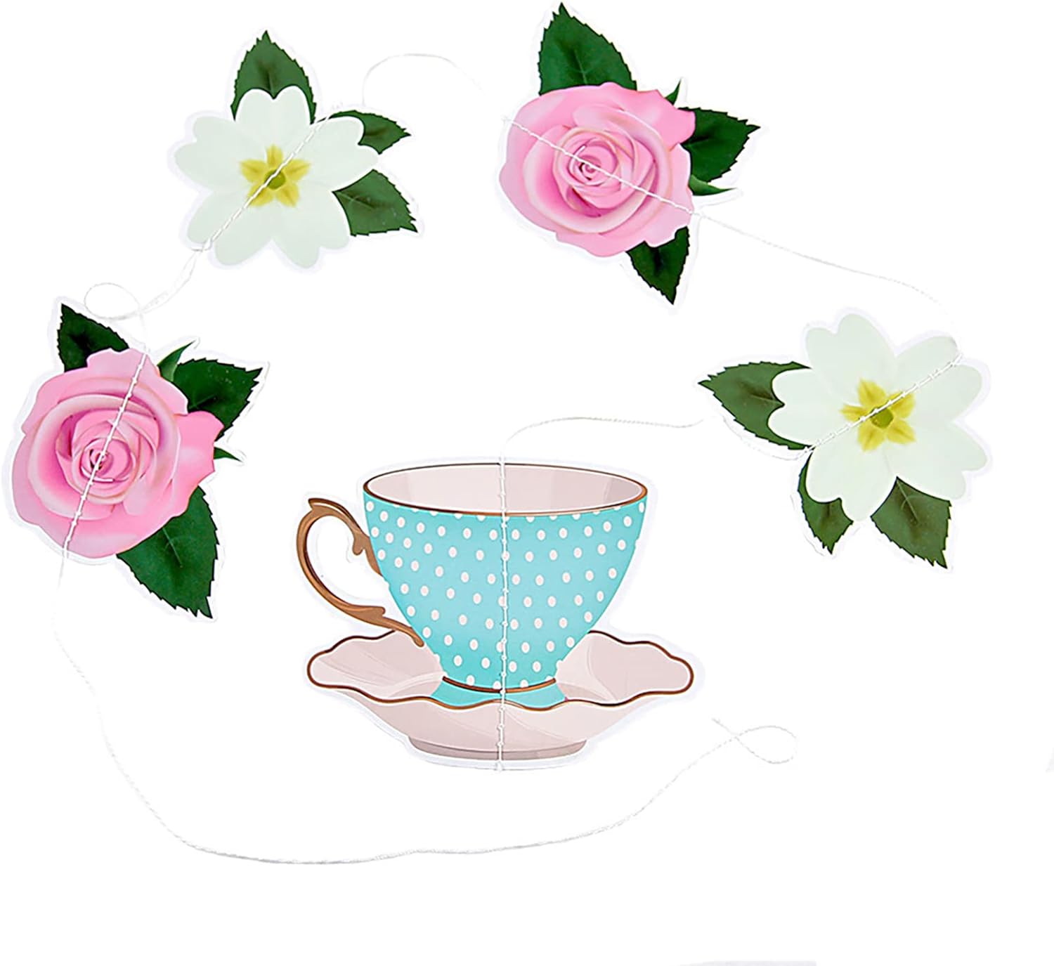 JeVenis 4 PCS Tea Party Banner Tea Party Birthday Banner Tea Party Decorations Leaves by Tea Party Decor