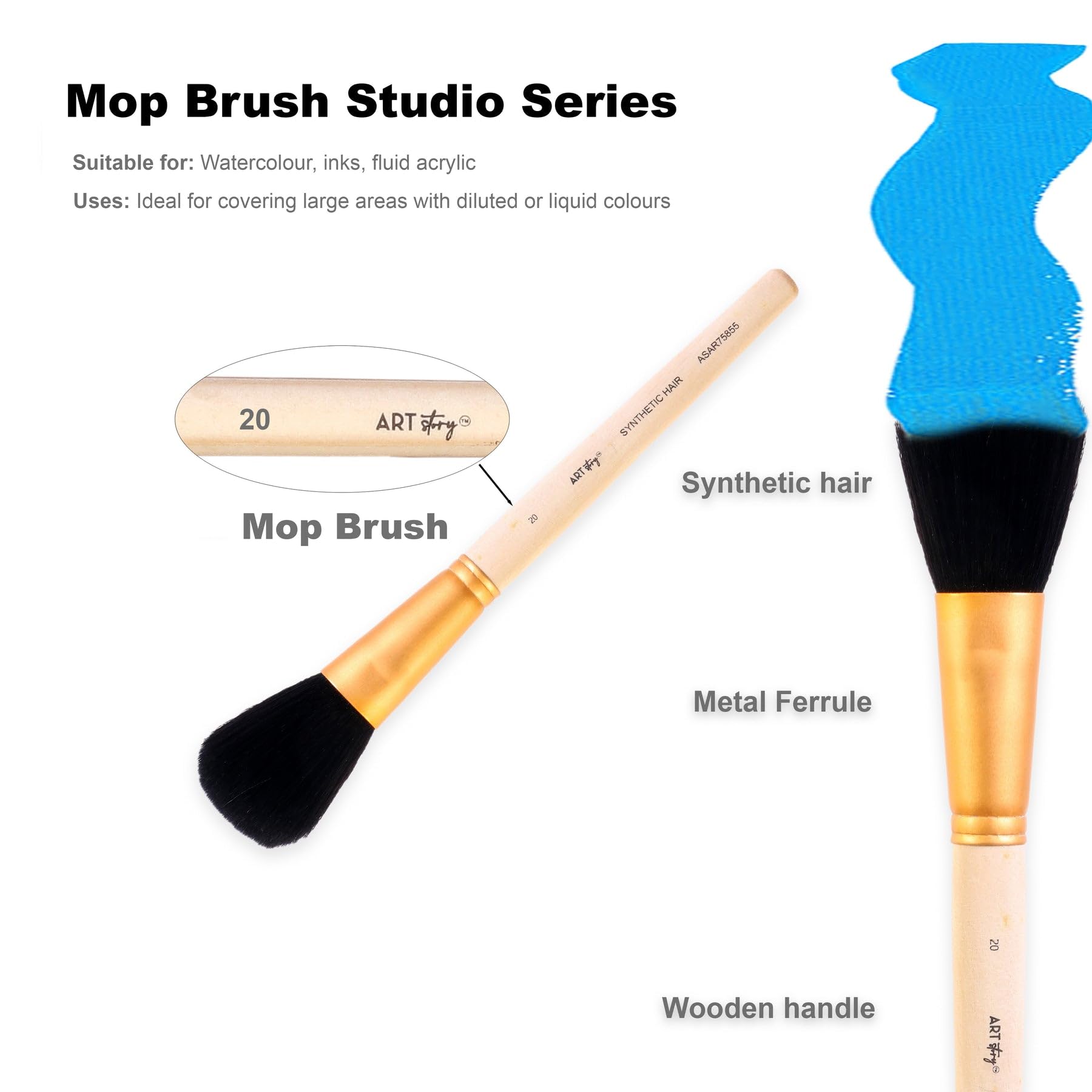 Little Birdie MOP Brush Synthetic Hair Size 20 Handle Length 150mm (1 pc)