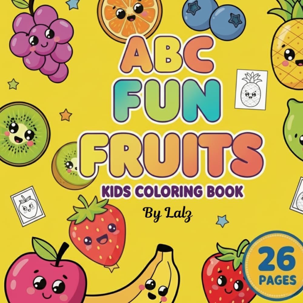 ABC Fruit Coloring Book for Kids: Learn the Alphabet with Fun and Easy Fruit Coloring Pages for Toddlers and Preschoolers Ages 3–6
