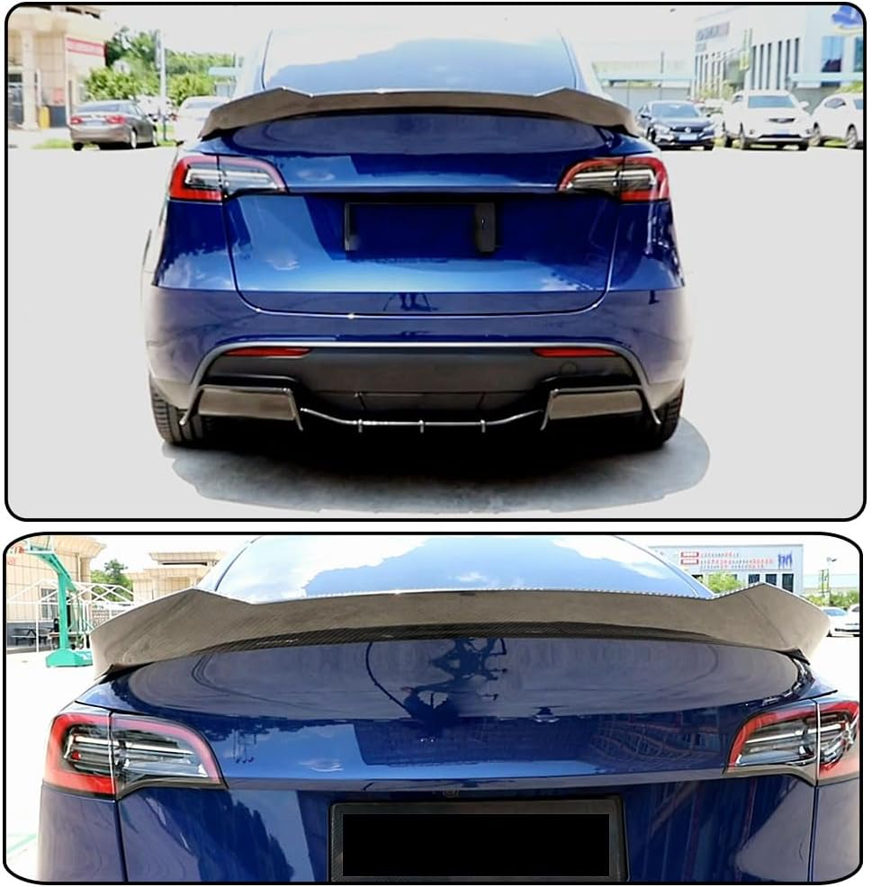 Model Y Carbon Fiber Rear Trunk Spoiler for Tesla Model Y 2019-2021 Sport Utility 4-Door Rear Boot Lid Duckbill Highkick Wing Spoiler Lip Factory Outlet