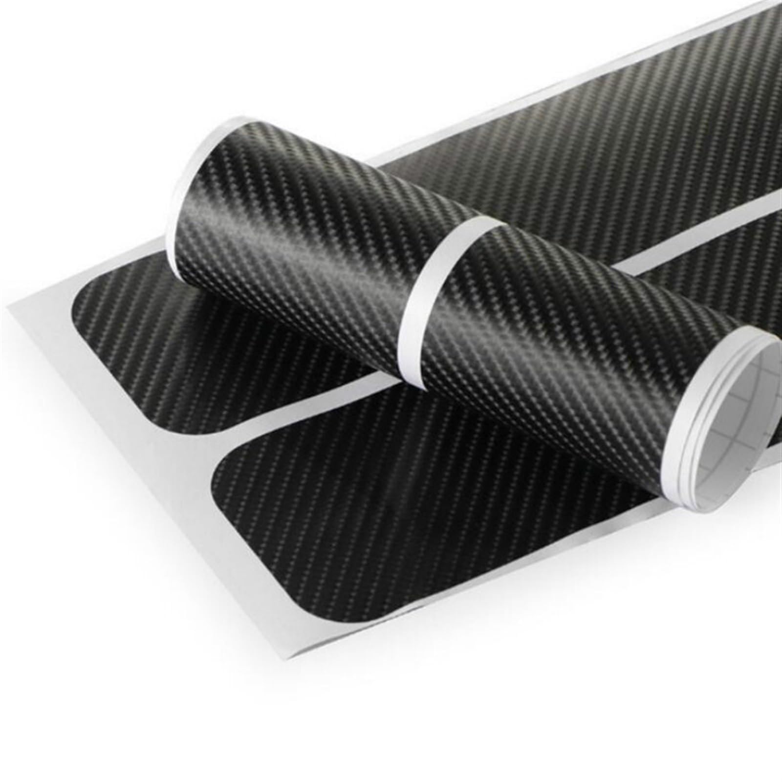 Tira Protectora de Parachoques 4 Pegatinas para Puerta de Coche 60 cm x 6,8, universales, antiarañazos, Fibra Carbono