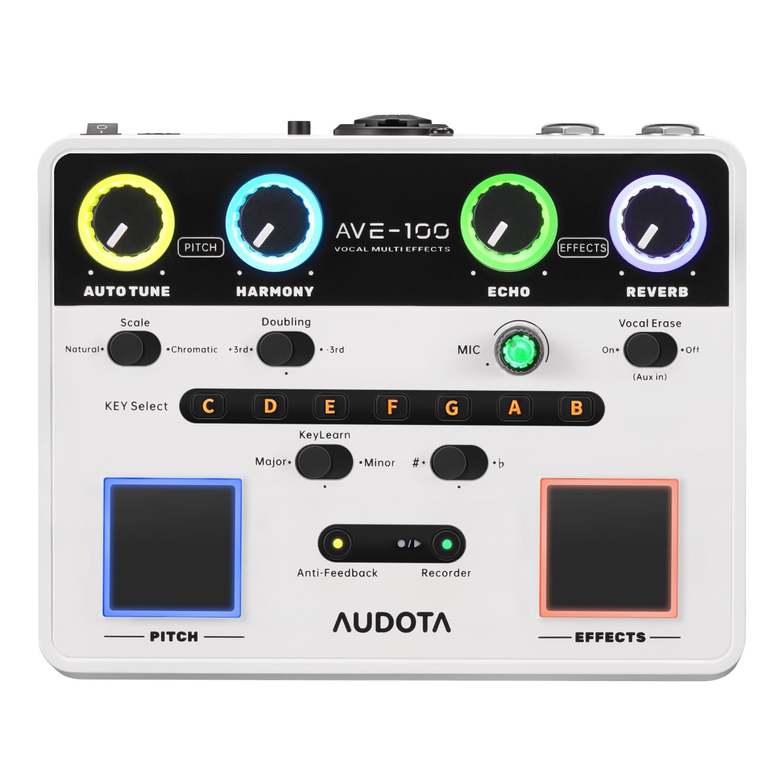 Photo 1 of AUDOTA AVE-100 Multi-Effect Vocal Processor - Triple Intelligent Loop Cancellation, OTG Audio Interface for Singers, Podcasters, Live Streaming & Home Studio
