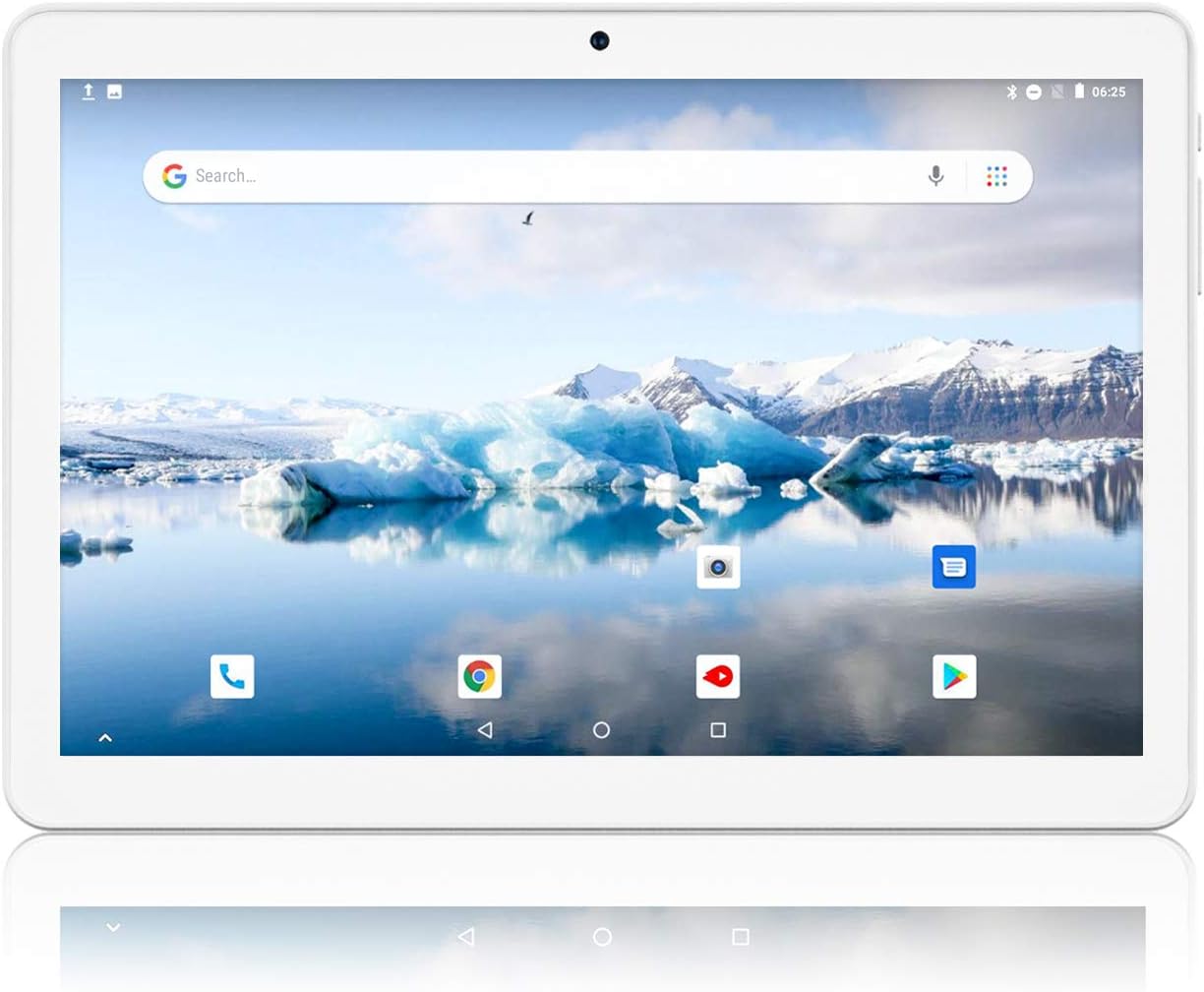 Android Tablet 10 Inch, 3G Phablet, Android 8.1 Tablets, 2GB+32GB, GMS Certified, Dual SIM Card Slot and Cameras, WiFi, Bluetooth - Silver