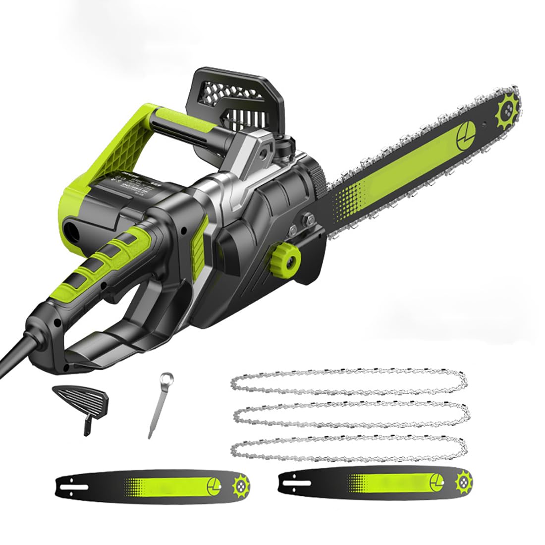 Motosierra eléctrica de 16", motosierra con cable de 3,5 kg, engrasador automático, protección contra contragolpes, tensor de cadena sin herramientas, con bloqueo de seguridad