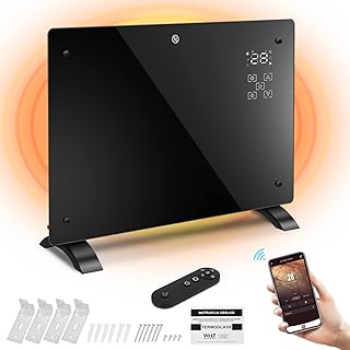 Electric Heater,1500W WiFi Convector Radiator Heater/Adjustable 3 Heat Settings,Free Standing Bedroom/Kitchen, Electrical Convection Heating with Adjustable Thermostat