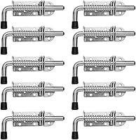 Vista 13 de JQK pasador de pestillo con resorte, perno de barril de acero inoxidable 304 engrosado de 2mm para cerradura de puerta, 12.7 cm negro