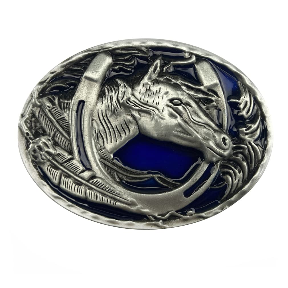 LKMY Men's Belt Buckle,Western Horse Belt Buckle,Alloy Cowboy Unisex Belt Buckles for Men Women