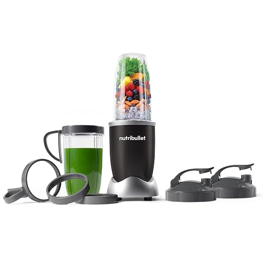 nutribullet® Pro 900W Personal Blender, 13-Piece Set, 32oz and 24oz Cups, Extractor Blade, Smoothies, Food Prep, Blends Ice and Frozen Fruit, Onyx Black, NB9-1301AK