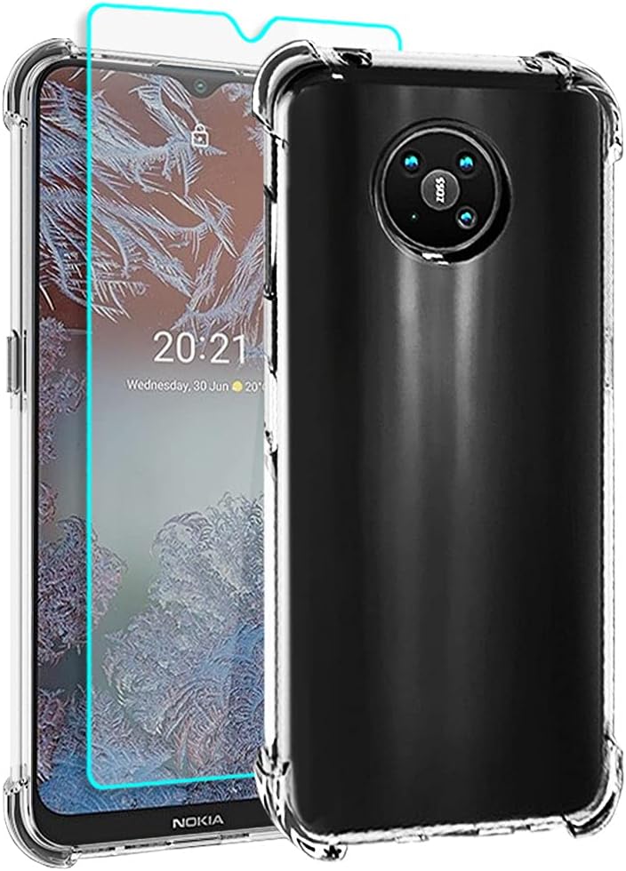 Nokia G10 Case, Nokia G20 Cases and Screen Protector, Shockproof Crystal Clear Slim Soft Silicone TPU Protective Phone Cover for Nokia G10 / G20 (Clear)