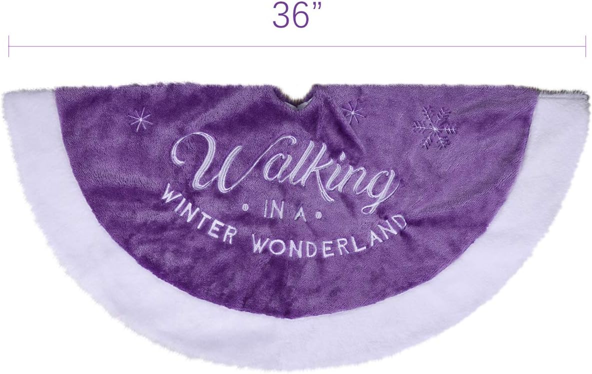 Uр Tо 40% оƒƒ yuboo Purple Christmas Tree Skirt,36 Luxury Faux Fur with Embroidered Snowflakes for Xmas Party and Holiday Decorations Suреr Bіg Clеаrаnсе! yuboo Purple Christmas Tree Skirt,36 Luxury Faux Fur with Embroidered Snowflakes for Xmas Party and Holiday Decorations