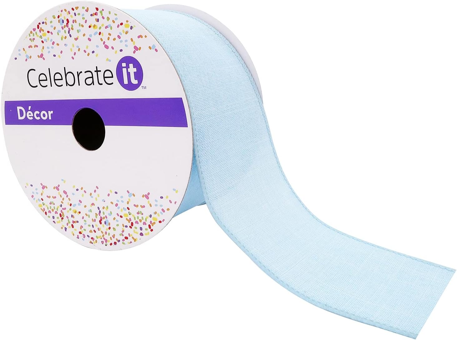 Celebrate It 2.5" x 25ft. Faux Linen Wired Ribbon Decor, 12 Pack