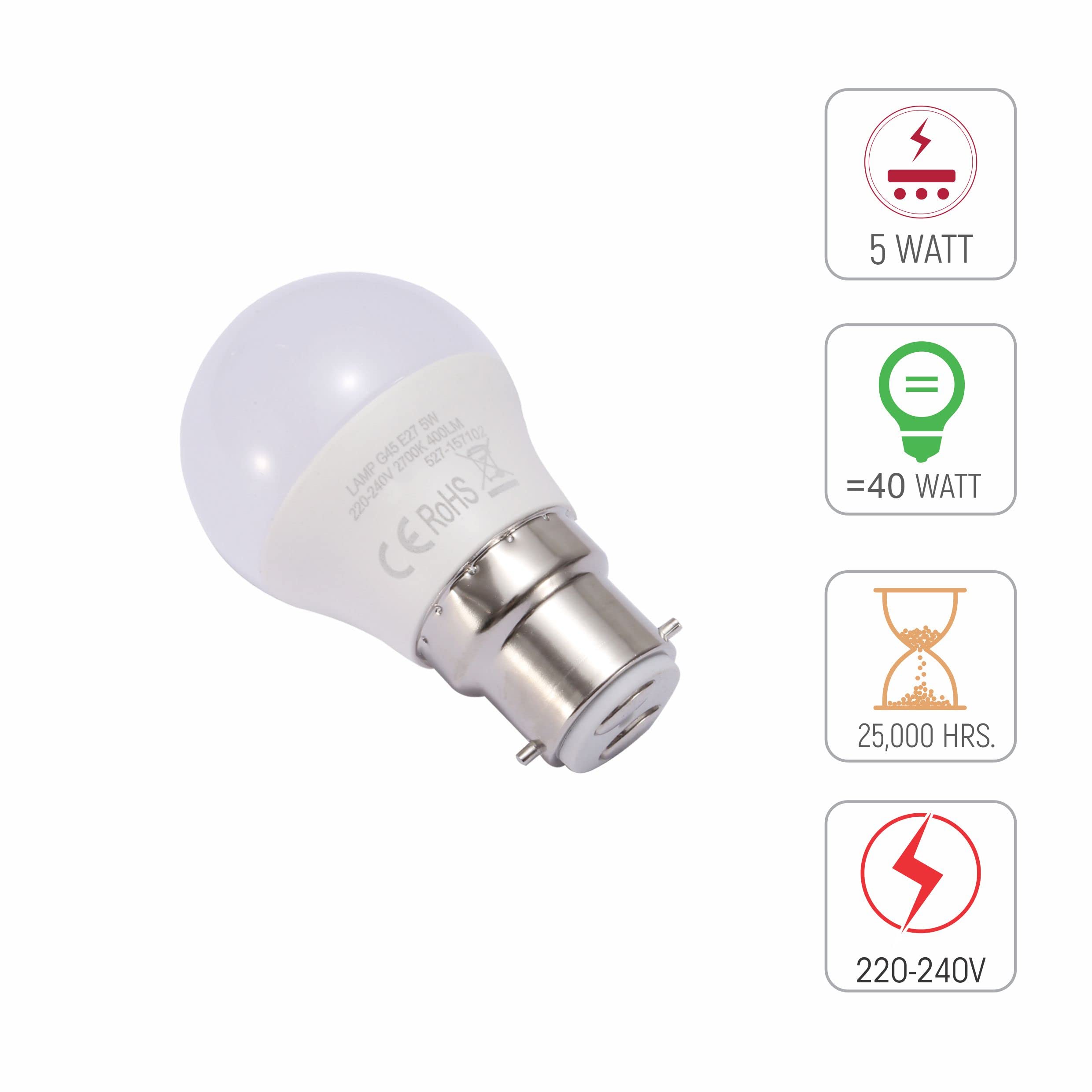 TEKLED® G45 Golf Ball LED Bulbs, White, 45mm diameter - Image 3