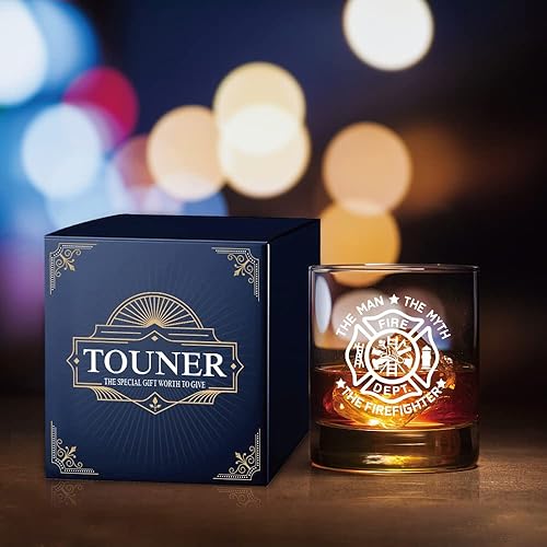 Miniatura 4 de TOUNER The Man The Myth - Vasos de whisky de bombero, vaso de whisky de bombero, regalo de bombero para jubilación, graduación, cumpleaños