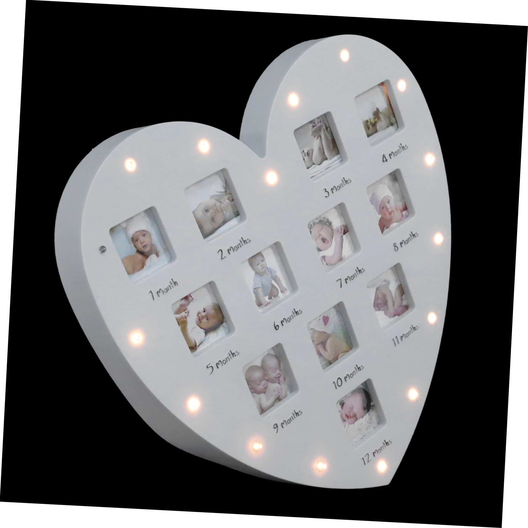 Hohopeti Marco De Fotos Para Bebés De 12 Meses Soporte Para Fotos Con Forma De Corazón Material Ecológico Color