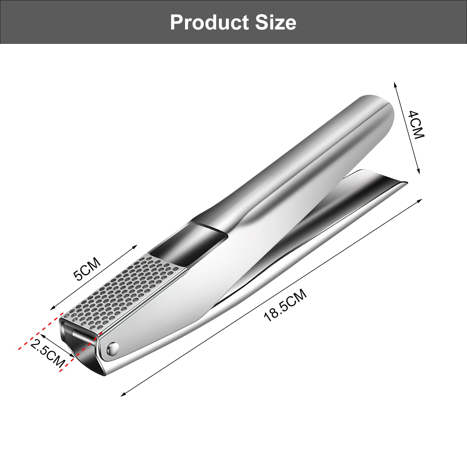 Spremiaglio 2 In 1 Pressa Aglio E Affettatrice Per Aglio, Schiaccia Aglio Con Pelapatate E Spazzola, Garlic Presses Trita Aglio Manuale Per Zenzero E Aglio - 4