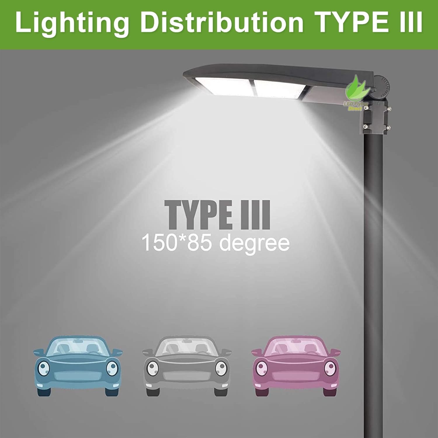 LED Flying Direct 300W LED Parking Lot Lights, 20KV Surge Protection LED Shoebox Lights with Slip Fitter Mount, 5000K 1000W MH/HPS Equiv. 39,000LM - 40,500LM, DLC Premium UL cUL AC 100-277V