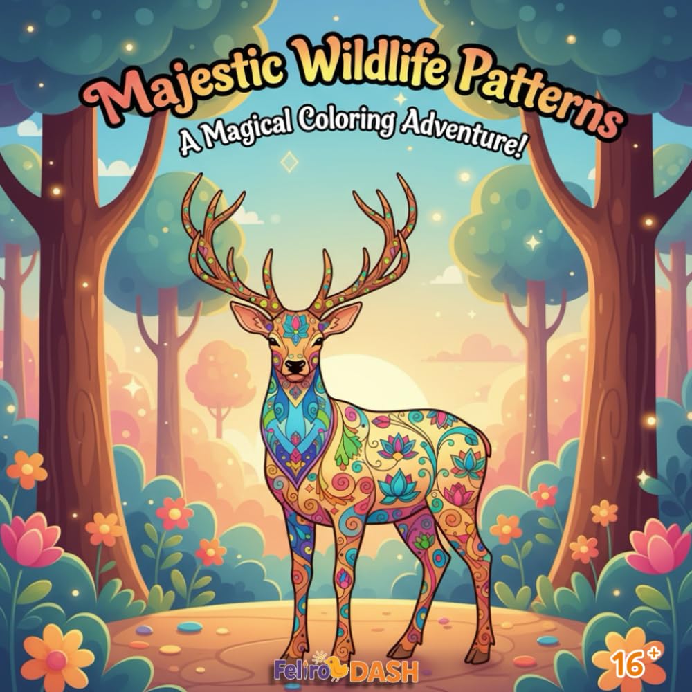 Majestic Wildlife Patterns: Complex Wildlife Animals with Intricate Zen Patterns for Adults, Teens, and Stress Relief - A Detailed Nature Coloring Book