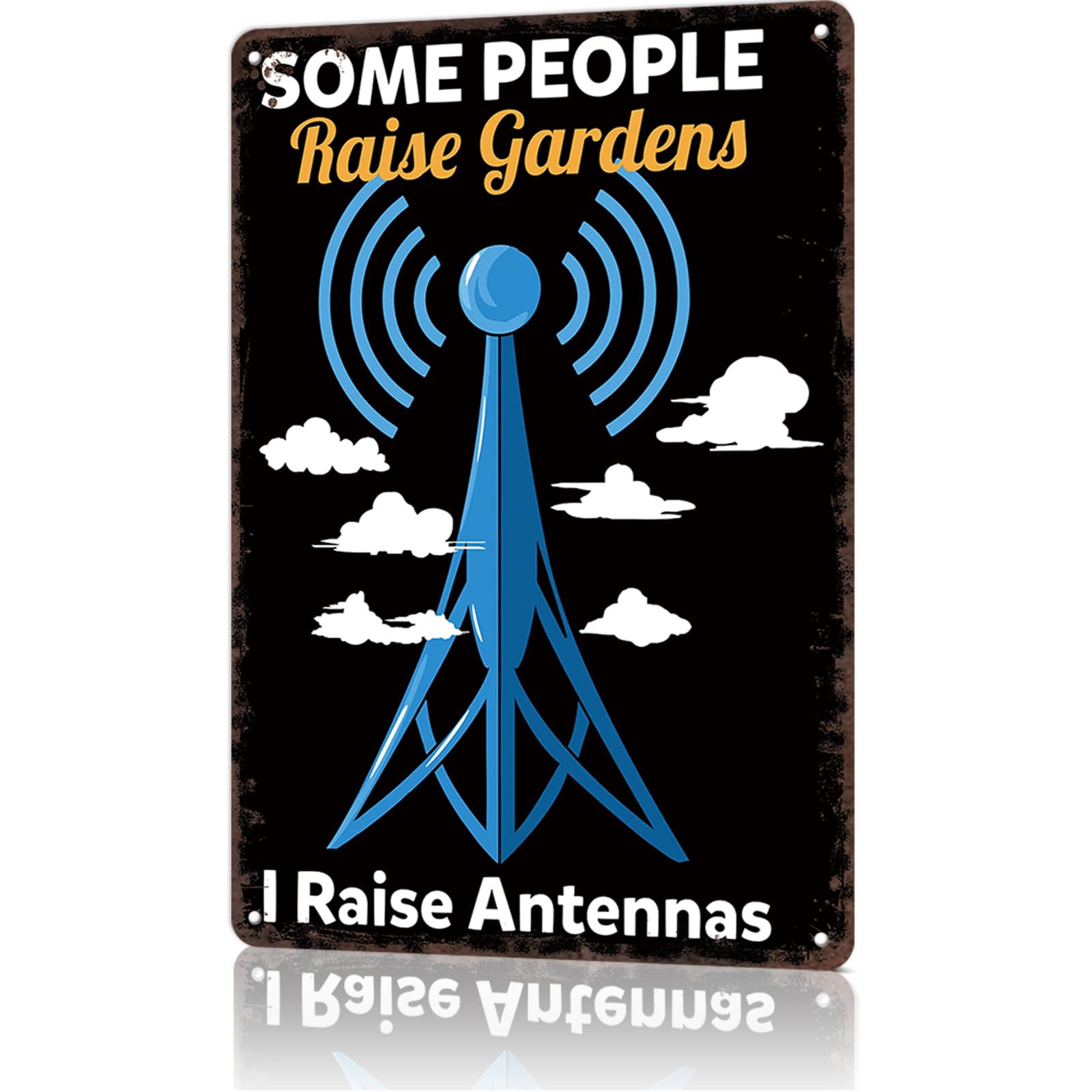Garden Signs Ham Radio Metal Tin Sign Funny Gardener Signs For Outside Home