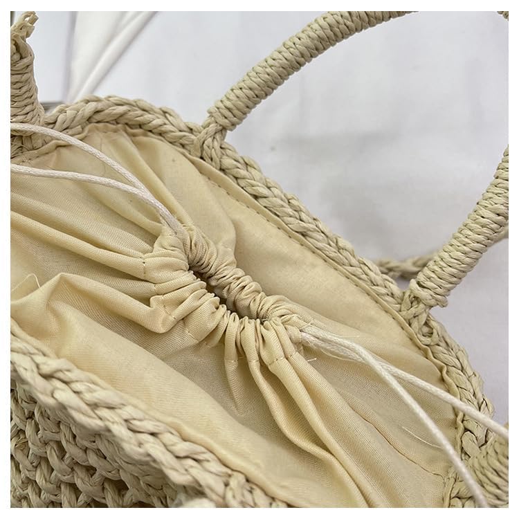 Image of Eiyye Straw Purse Top Tote Shoulder Bag Girl Coin Purse Crossbody Vacation Drawstring Opening