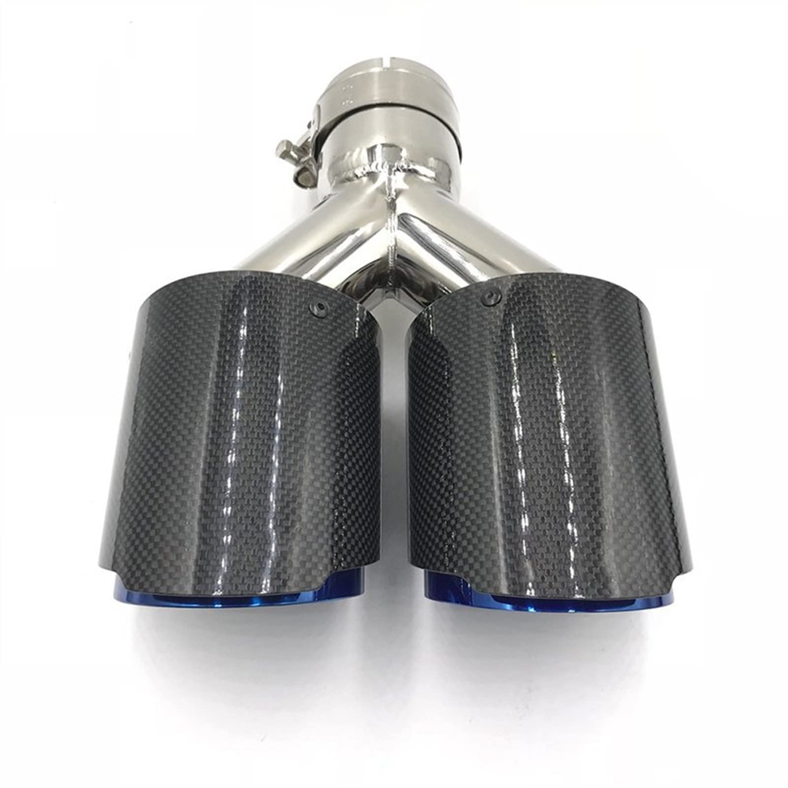 Garganta trasera de acero inoxidable y fibra de carbono brillante para escape universal Civic