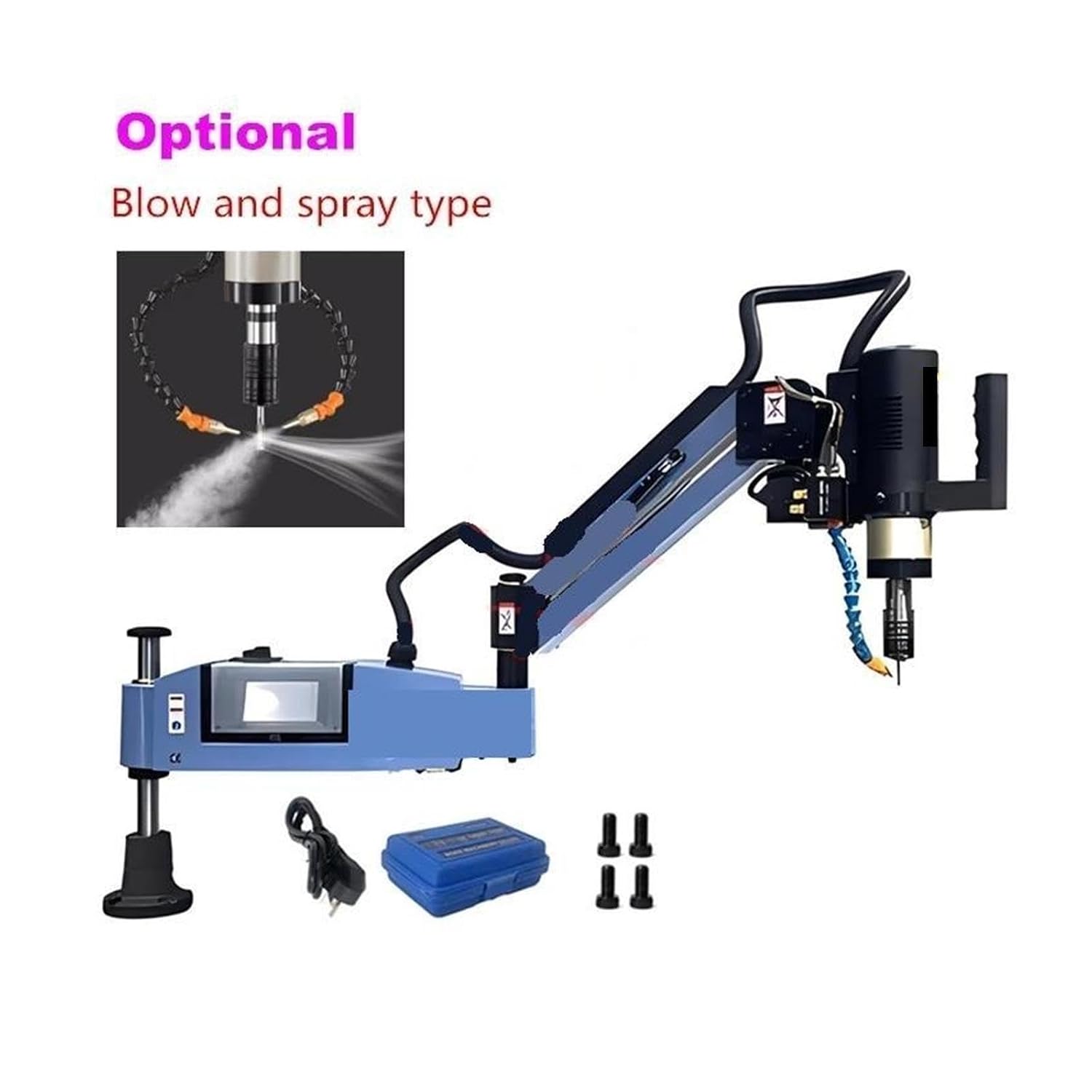 Upgrade Blow and Spray 1200W CNC Electric Tapping Machine M6-M24 M36 Servo Tapper Threading Tool with Chucks Universal Vertical