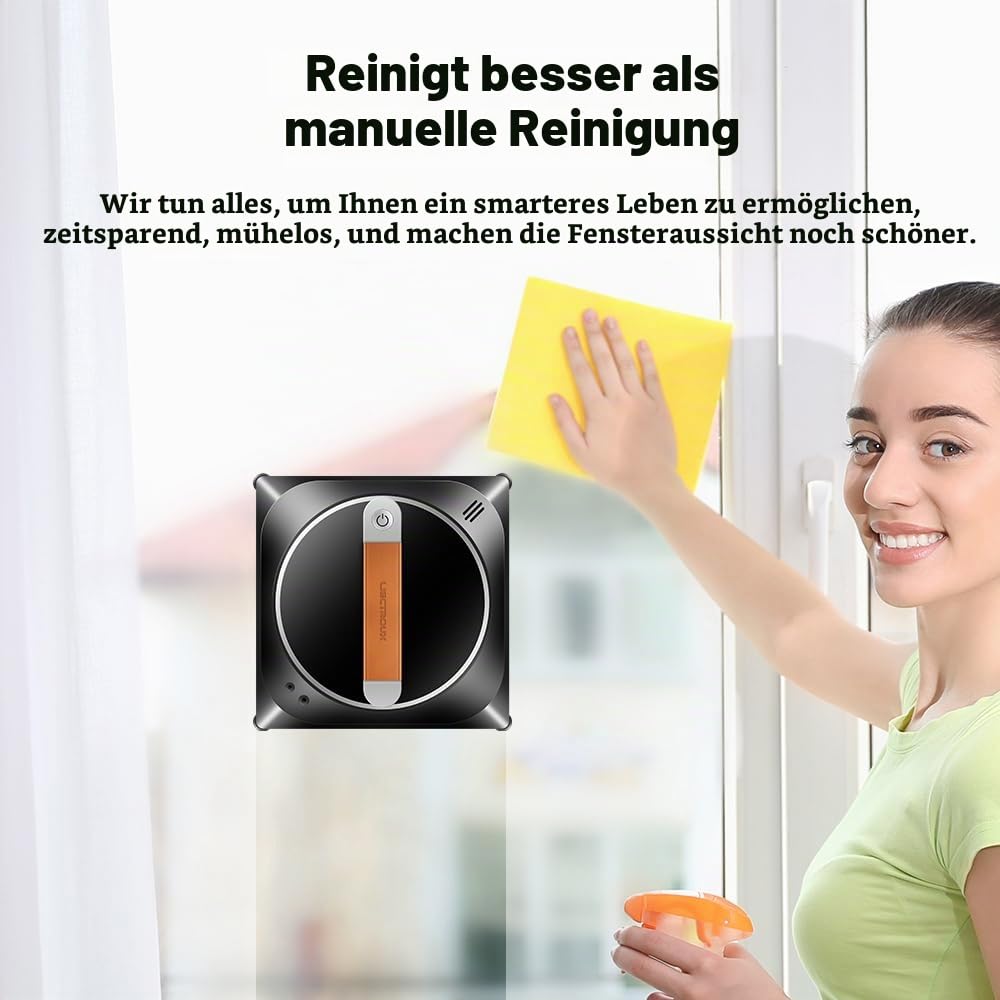 LIECTROUX Fensterreinigungsroboter YW910, doppelter Wassersprüher, intelligenter Glas-Nasswischer, Boden-Fenster-Wand-Roboter-Staubsauger, randloses Arbeiten, AI-Karten-Route, App&Fernsteuerung