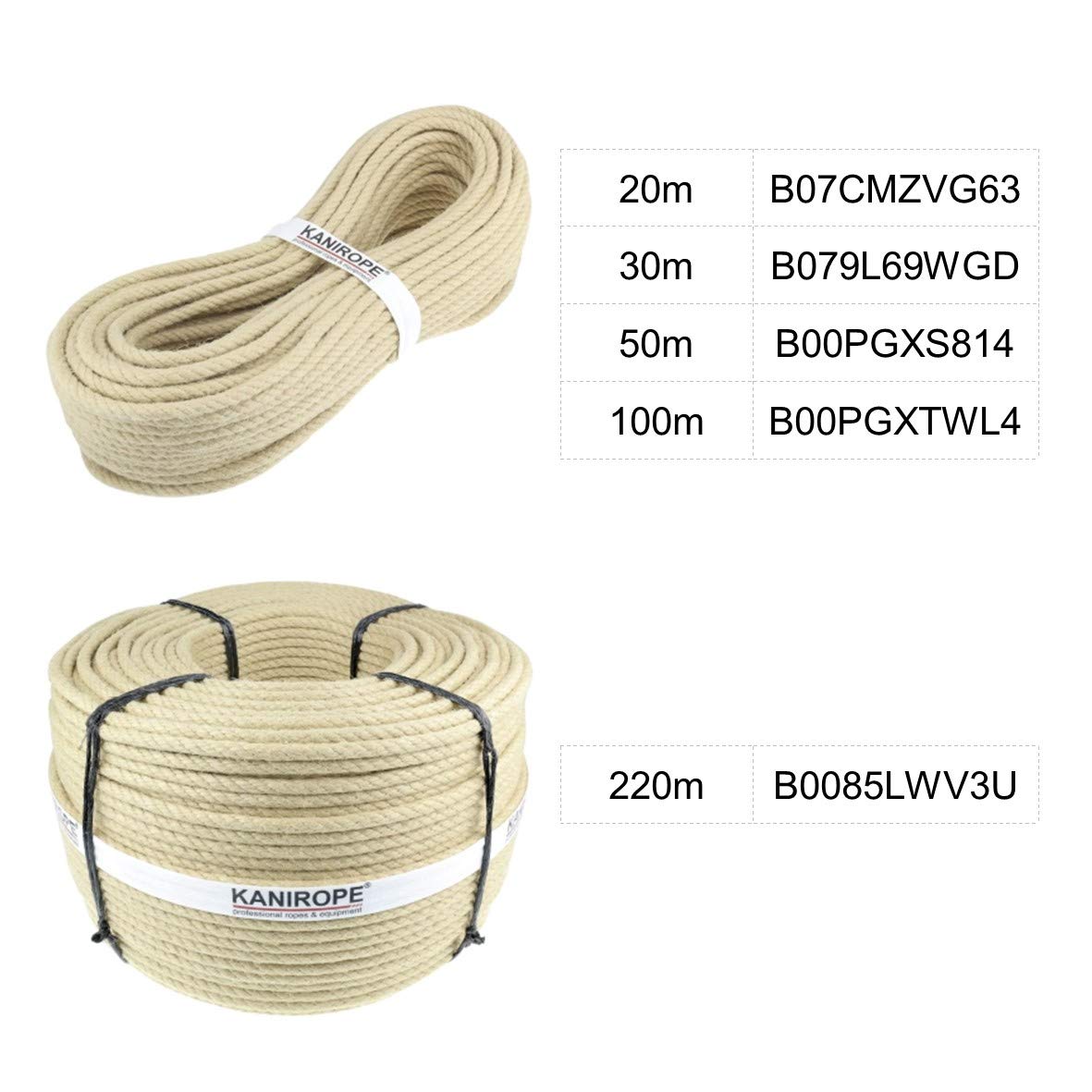 Kanirope® Polyhanfseil SPINTWIST ø6mm 100m 3-litzig gedreht
