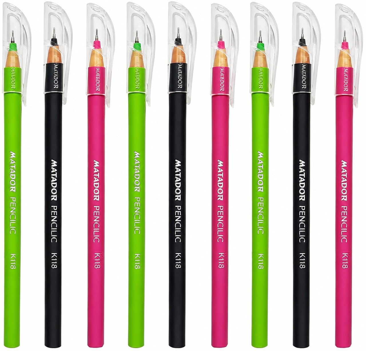 Matador Pencilic Ball pen | Oil Based Ink Gel Pen | Shelf Life of 2 Years | Smooth Writing | Medium (0.6 mm) Retractable NS tips with TC Ball (Black, Pack of 20)